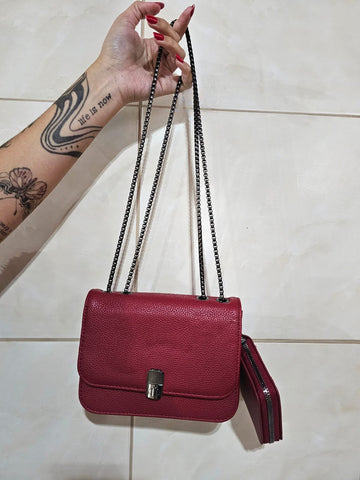 Kit Bolsa com alça de corrente + carteira