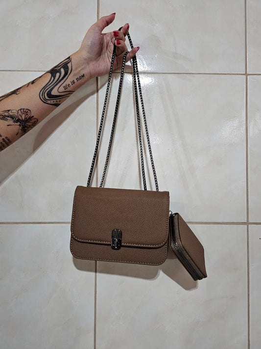 Kit Bolsa com alça de corrente + carteira